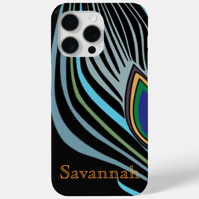 Coques Case-Mate iPhone Plumes Peacock moderne Personnalisé Damask iPhone (Verso)