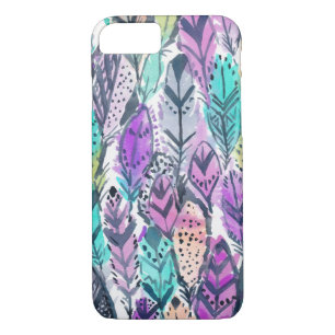 Case-Mate iPhone Case Plumes pourpres rayonnantes de Boho