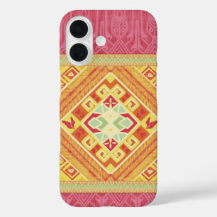 Coque Pour iPhone 16 Plumes rouges et jaunes