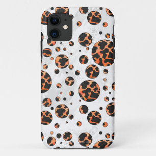 Case-Mate iPhone Case Poche noire et orange Polka Imprimer