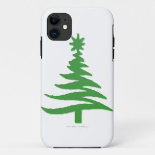 Coque Case-Mate Pour iPhone Pochoir d'arbre de Noël vert