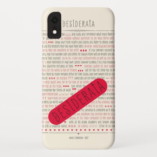 Coques Case-Mate iPhone Poème inspiré de desiderata en texte décoratif (Dos)
