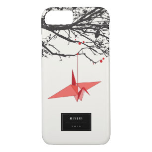 Coque iPhone 8/7 Poignée Origami Roue Grues Papier Branches Zen Coq