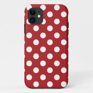 Coques Pour iPhone Point de polka blanc rouge