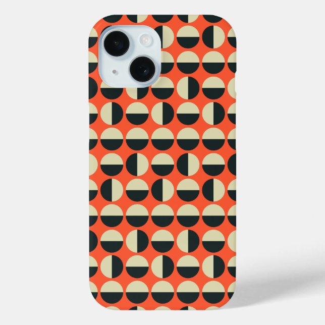 Coques Case-Mate iPhone Point rouge noir rétro Soixante Motif (Verso)