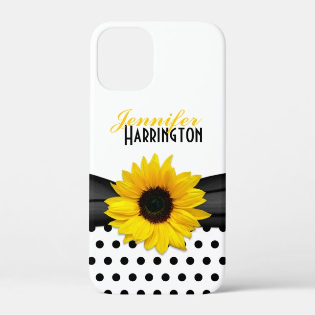 Coques Case-Mate iPhone Pointe Chic de Polka de tournesol (Verso)