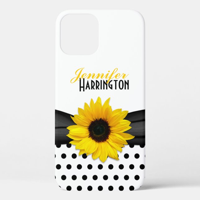 Coques Case-Mate iPhone Pointe Chic de Polka de tournesol (Verso)