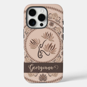 Coques iPhone 16 Pro Pointe de renouveau personnalisé Mocha Rococo Mand