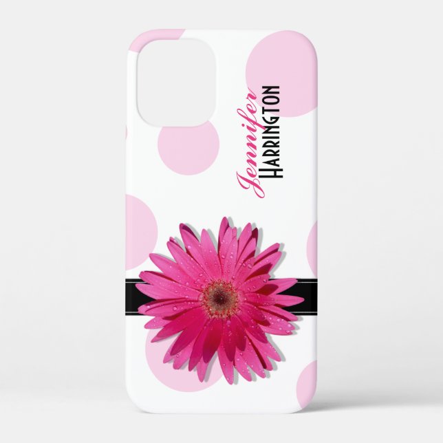 Coques Case-Mate iPhone Pointe rose Gerbera Daisy Polka (Verso)
