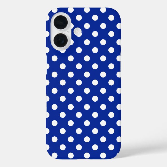 Coques Case-Mate iPhone Pointe Royal Bleu et Blanc Polka (Verso)