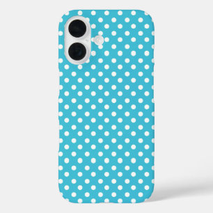 Coque Pour iPhone 16 Points Blancs Sur Turquoise