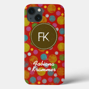 iPhone 13 Case points colorés personnalisables féminins