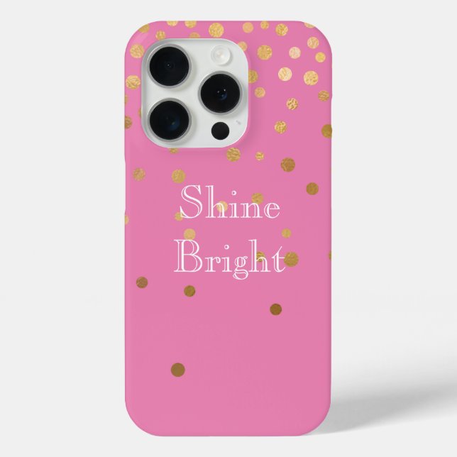 Coques Case-Mate iPhone Points Confetti Glam Or Rose (Verso)