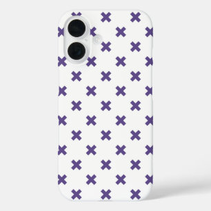 Coque Pour iPhone 16 Points de croix ultra violet sur fond blanc