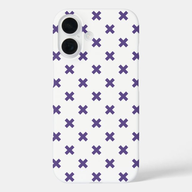 Coques Case-Mate iPhone Points de croix ultra violet sur fond blanc (Verso)
