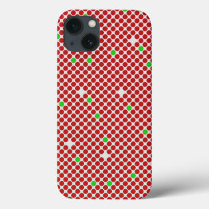 iPhone 13 Case Points Diagonal Motif graphique en diagonale Rouge