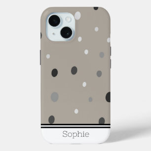Coque Pour iPhone 15 Points en beige personnalisé