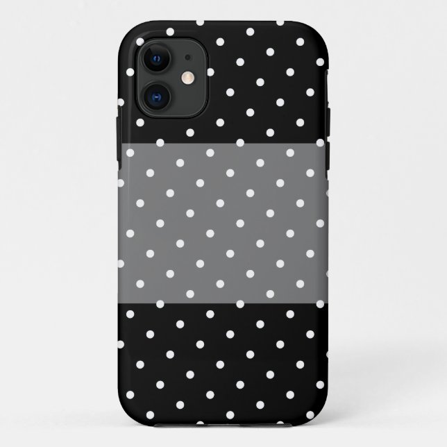 Coques Case-Mate iPhone Points gris noir larges rayures pois amusants (Dos)