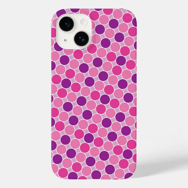 Coques Case-Mate iPhone Points Lilac violet rétro Motif géométrique (Verso)