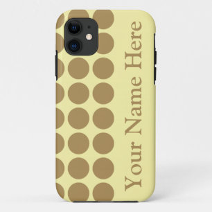 Coque Case-Mate Pour iPhone Points neutres en crème de teck avec nom