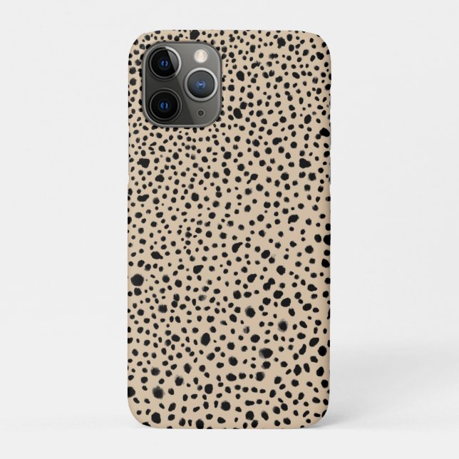 Coques Case-Mate iPhone Points noirs Abstraits peints en crème (Dos)
