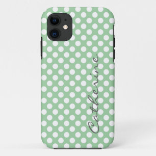 Etui iPhone Case-Mate Points polka vert clair personnalisés, tendance fé