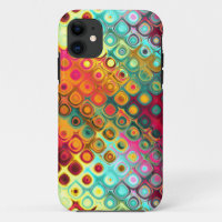 Points Rainbow Red Liquid Abstrait Motif Coque-Mat