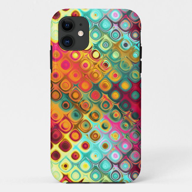 Coques Case-Mate iPhone Points Rainbow Red Liquid Abstrait Motif Coque-Mat (Dos)
