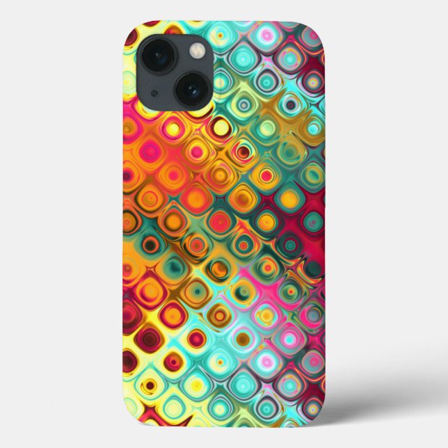 Coques Case-Mate iPhone Points Rainbow Red Liquid Motif Abstrait (Verso)