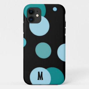 Coque iPhone 11 Points Rétro avec Initiale