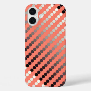 iPhone 16 Plus Case Points satinés - corail et étain
