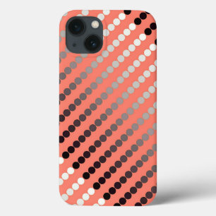 Coques Pour iPhone Points satinés - corail et étain