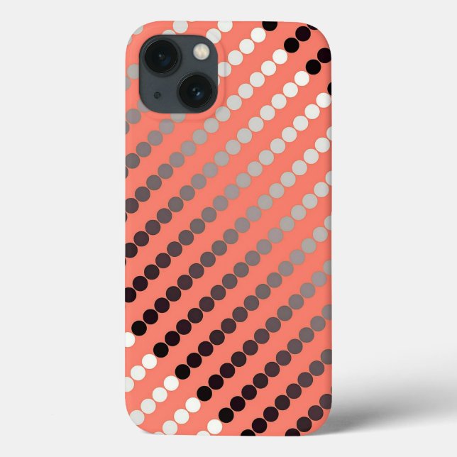 Coques Case-Mate iPhone Points satinés - corail et étain (Verso)