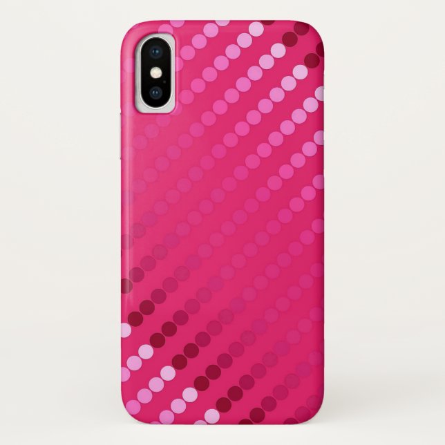 Coques Case-Mate iPhone Points satinés - nuances rose fuchsia (Dos)