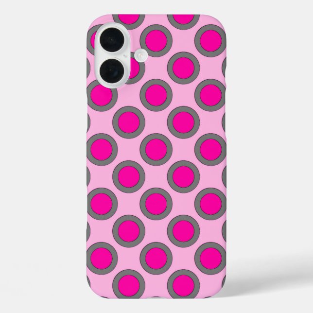 Coques Case-Mate iPhone Points tournés, fuchsia, gris et rose (Verso)
