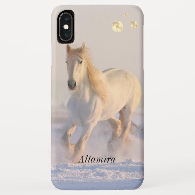 Coques Case-Mate iPhone Pois, belle cheval blanc & plage (Dos)