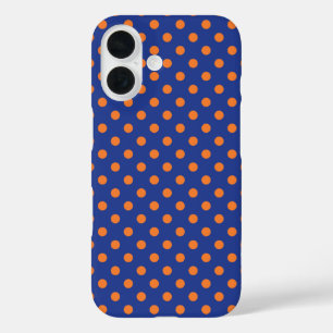 Coque Pour iPhone 16 Pois bleu et orange