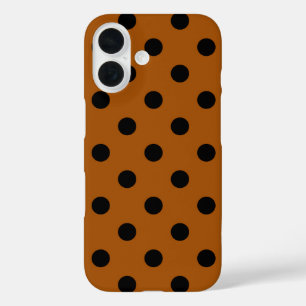 Coque Pour iPhone 16 Pois Brown et noirs