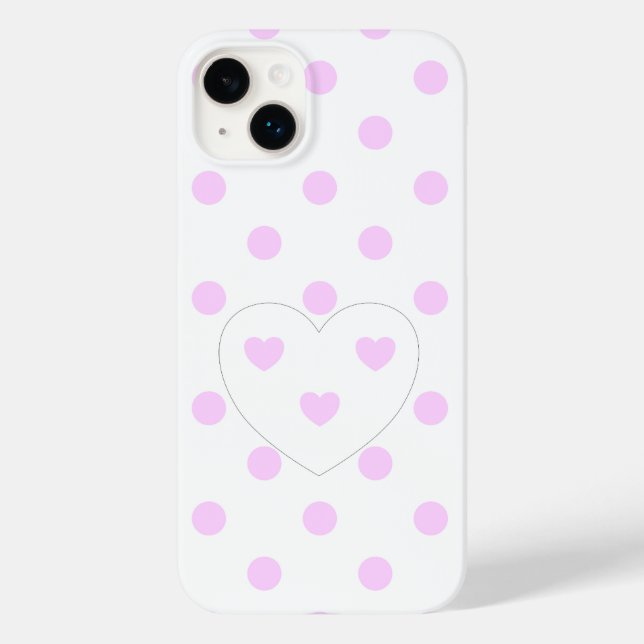 Coques Case-Mate iPhone Pois et Coeurs 4 - Blanc - jolie fille (Verso)