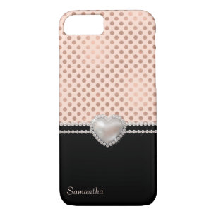 Case-Mate iPhone Case Pois et perles Roses chic