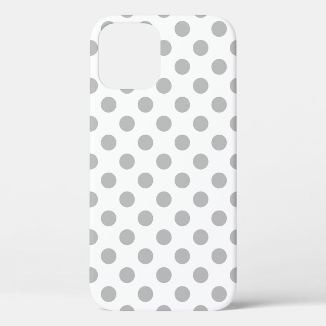 Coques Case-Mate iPhone Pois gris sur blanc (Verso)