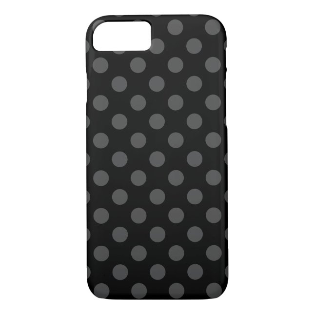 Coques Case-Mate iPhone Pois gris sur noir (Dos)