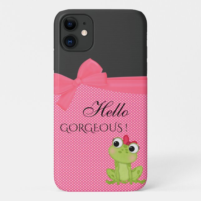 Coques Case-Mate iPhone Pois, message Froggy-Motivationnel mignon (Dos)