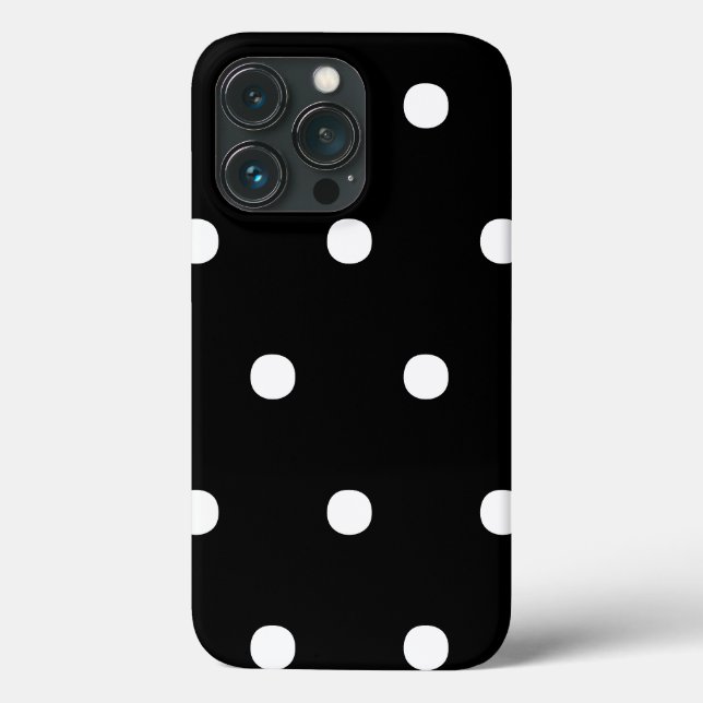Coques Case-Mate iPhone Pois noir blanc grand élégant motif (Verso)