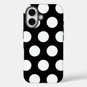 Coque Pour iPhone 16 Pois noir et blanc