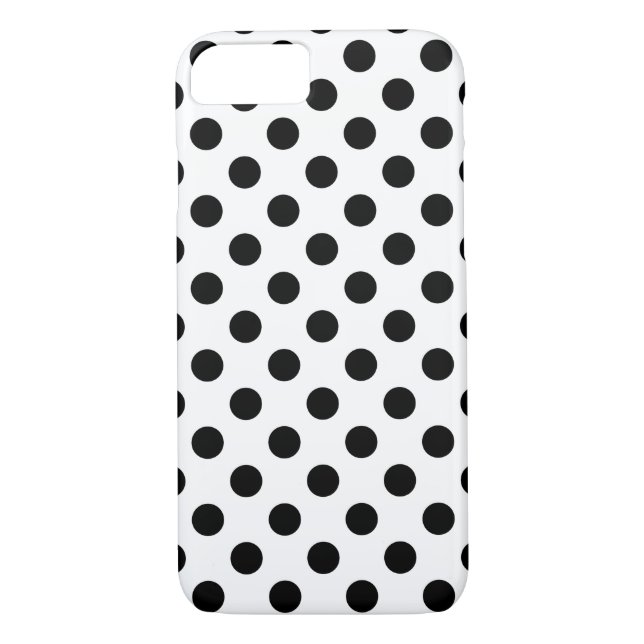 Coques Case-Mate iPhone Pois noirs en blanc (Dos)