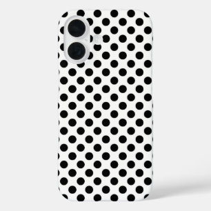 Coque Pour iPhone 16 Pois noirs en blanc