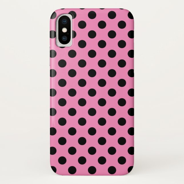 Coques Case-Mate iPhone Pois noirs en rose (Dos)