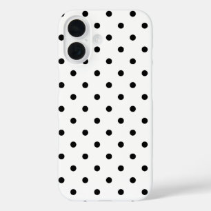 Coque Pour iPhone 16 Pois noirs et blancs