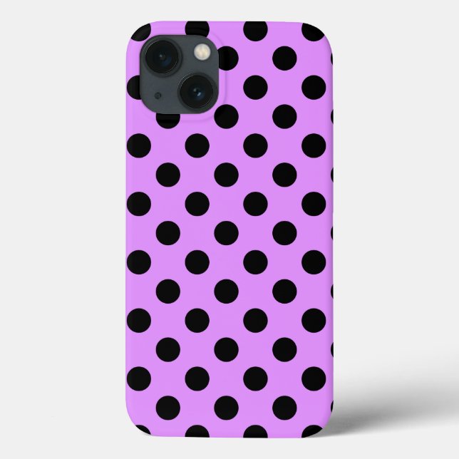 Coques Case-Mate iPhone Pois noirs sur Coque-coque iphone lilas (Verso)